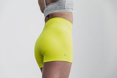 Nobull High-Rise 2" Neon Ribbed Women's Shorts Yellow | Australia (VE8563)